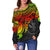 Polynesian Hawaii Women's Off Shoulder Sweater - Reggae Turtle - Polynesian Pride