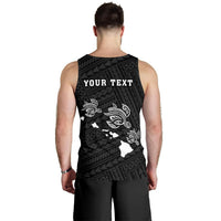 Hawaii Kakau Polynesian Three Turtles Map Personalized Men's Tank Top - White - Polynesian Pride