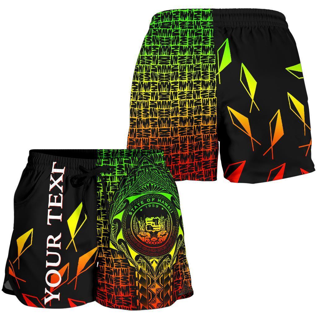 Hawaii Custom Personalised Women's Shorts - Hawaii Seal Rocket Style (Reggae) - Polynesian Pride