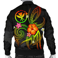 Polynesian Hawaii Men's Bomber Jacket - Legend of Kanaka Maoli (Reggae) - Polynesian Pride