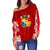 Tonga Polynesian Women's Off Shoulder Sweater - Pattern With Seal Red Version - Polynesian Pride