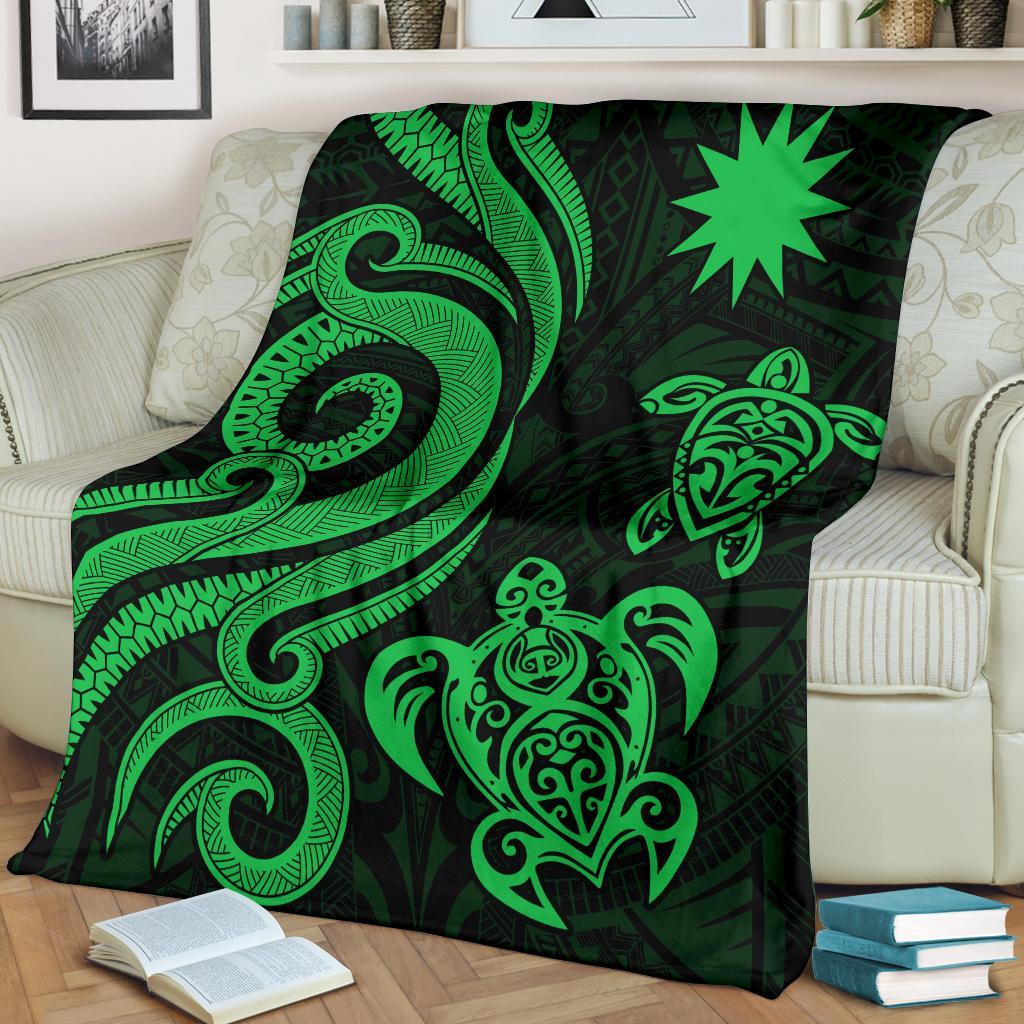 Nauru Premium Blanket - Green Tentacle Turtle - Polynesian Pride