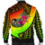 Kosrae Men's Bomber Jacket - Polynesian Hook And Hibiscus (Raggae) - Polynesian Pride