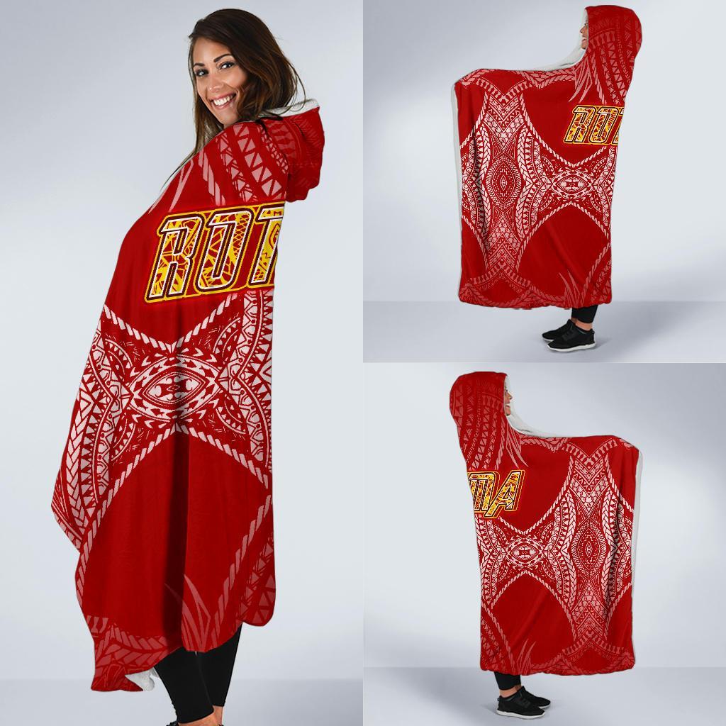 Rotuma Economy Hooded Blanket Melanesian Style Hooded Blanket Red - Polynesian Pride