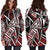 Niue Women's Hoodie Dress - Tribal Flower Special Pattern Red Color Red - Polynesian Pride