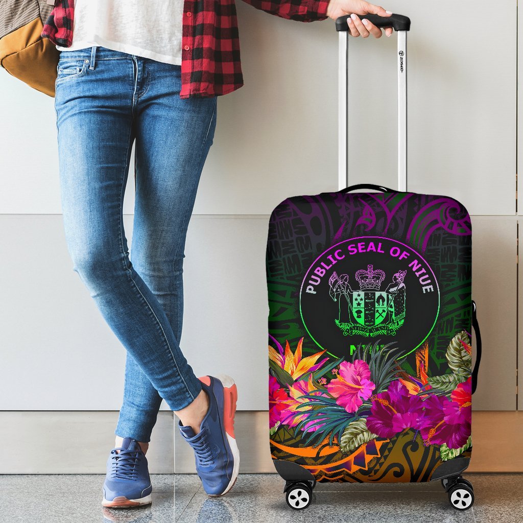 Niue Polynesian Luggage Covers - Summer Hibiscus Reggae - Polynesian Pride