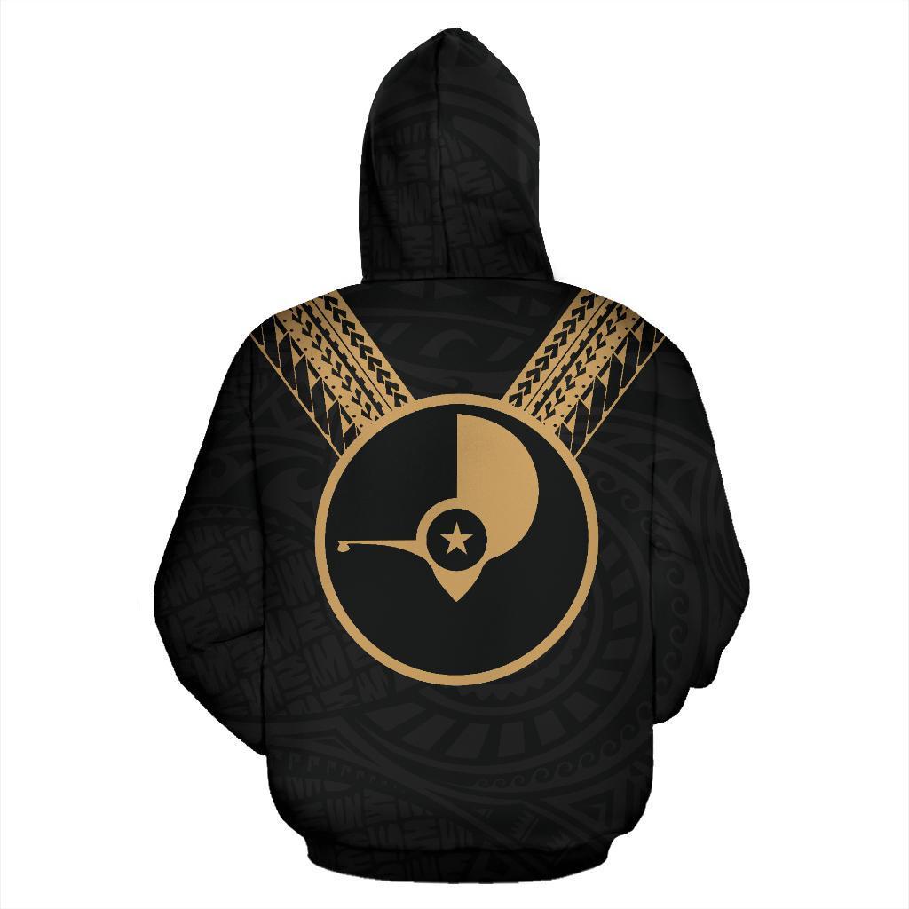 Yap All Over Zip up Hoodie Gold Sailor Style - Polynesian Pride
