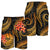 Tahiti Polynesian Men Shorts - Gold Plumeria - Polynesian Pride