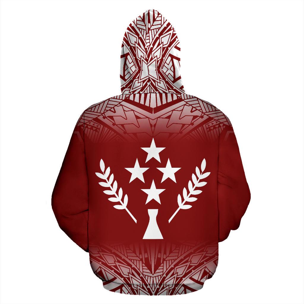 Kosrae All Over Hoodie Red Fog Style - Polynesian Pride