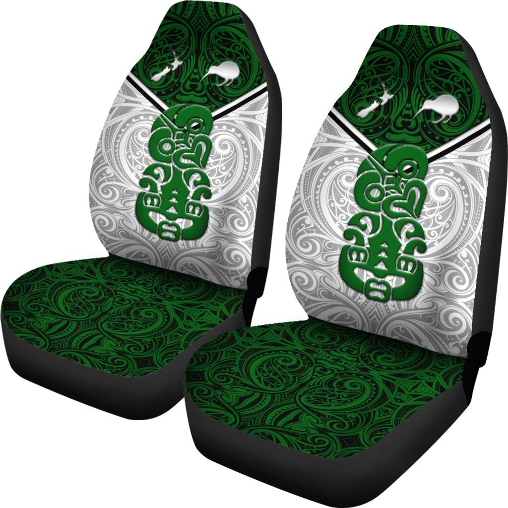 New Zealand Maori Rugby Car Seat Cover Pride Version - White Universal Fit White - Polynesian Pride