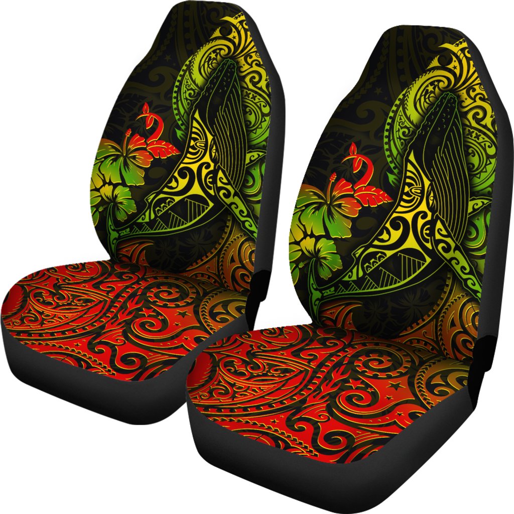 Hawaii Polynesian Car Seat Covers - Hibiscus Humpback Whale Reggae - Polynesian Pride