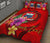 Samoa Polynesian Custom Personalised Quilt Bed Set - Floral With Seal Red - Polynesian Pride