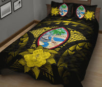 Guam Polynesian Quilt Bed Set Hibiscus Yellow - Polynesian Pride