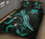 Tuvalu Polynesian Quilt Bed Set - Turtle With Blooming Hibiscus Turquoise - Polynesian Pride