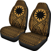Nauru Car Seat Cover - Nauru Flag Polynesian Tattoo Gold - Polynesian Pride
