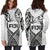 Fiji Rugby Women Hoodie Dress Polynesian Waves Style - Polynesian Pride