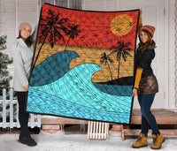 Hawaii Polynesian Sun Down Premium Quilt - Polynesian Pride