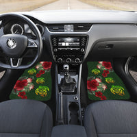 Hawaii Car Floor Mats - Turtle Hibiscus Pattern Hawaiian Car Floor Mats - Green - Polynesian Pride