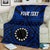 Cook Island Personalised Premium Blanket - Seal With Polynesian Tattoo Style ( Blue) White - Polynesian Pride
