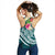 Kosrae Polynesian Women's Racerback Tank - Summer Plumeria (Turquoise) - Polynesian Pride