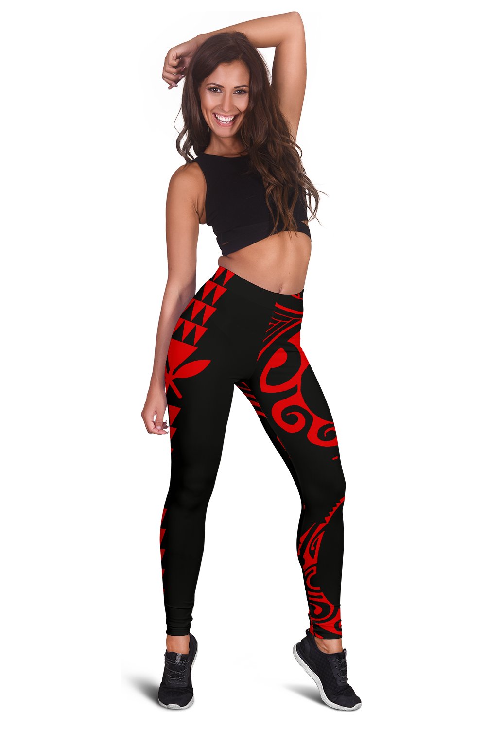 Kanaka Red Polynesian Women's Leggings - Polynesian Pride