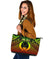 Polynesian Pohnpei Personalised Leather Tote Bag - Reggae Vintage Polynesian Patterns - Polynesian Pride