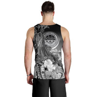 Federated States of Micronesia Custom Personalised Men's Tank Top - Humpback Whale with Tropical Flowers (White) - Polynesian Pride