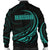 Hawaii Turtle Map Polynesian Men's Bomber Jacket - Turquoise - Frida Style - Polynesian Pride