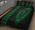 Hawaii Kakau Makau Fish Hook Polynesian Quilt Bed Set - Green - Polynesian Pride