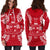 Fiji Polynesian Hoodie Dress Map Red White - Polynesian Pride