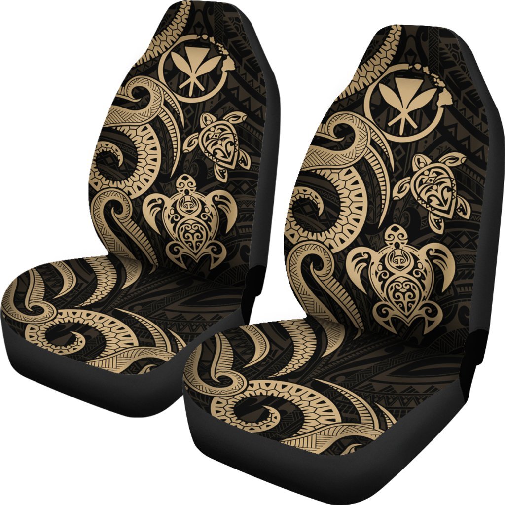 Polynesian Hawaii Car Seat Covers - Gold Tentacle Turtle - Polynesian Pride