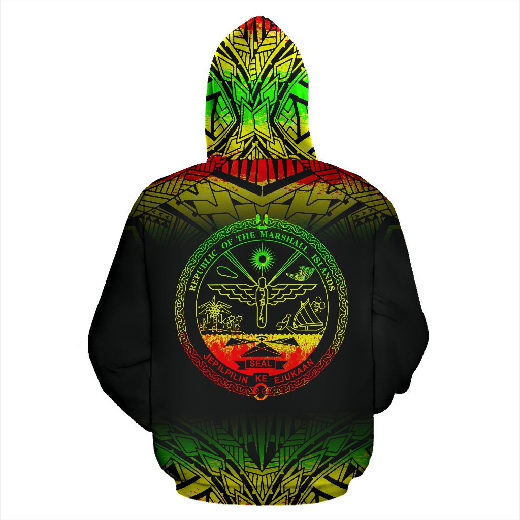 Marshall Islands Polynesian Zip up Hoodie Reggae Frog - Polynesian Pride