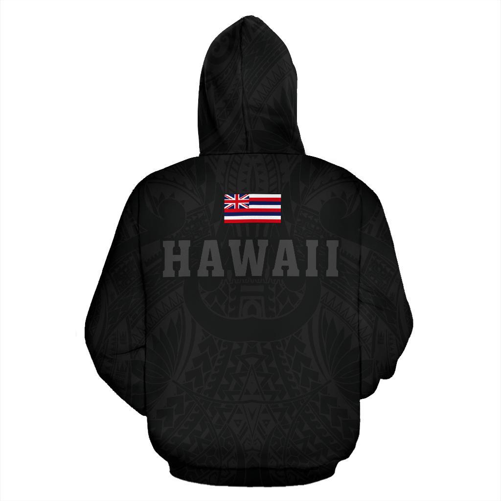 Polynesian Kamapuaa Flag of Hawaii Hoodie Grey Hawaiian Mythology Style - Polynesian Pride