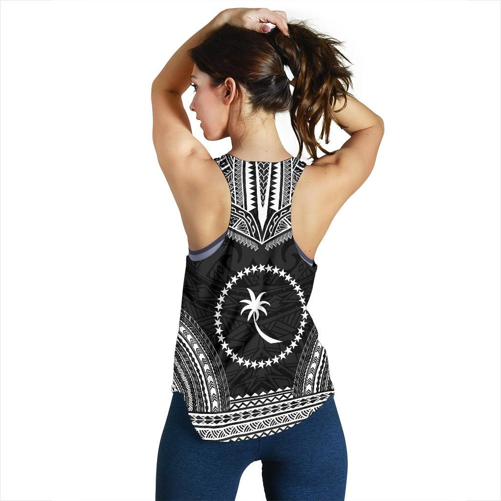 Chuuk Women's Racerback Tank - Polynesian Chief Black Version - Polynesian Pride