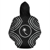 Chuuk Zip up Hoodie Micronesia Black Warrior Style - Polynesian Pride