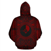 Yap ll Over Hoodie Yap Coat of rms Polynesian Red Black - Polynesian Pride