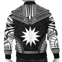 Nauru Polynesian Chief Men's Bomber Jacket - Black Version - Polynesian Pride