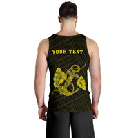 Hawaii Kakau Polynesian Anchor Personalized Men's Tank Top - Yellow - Polynesian Pride