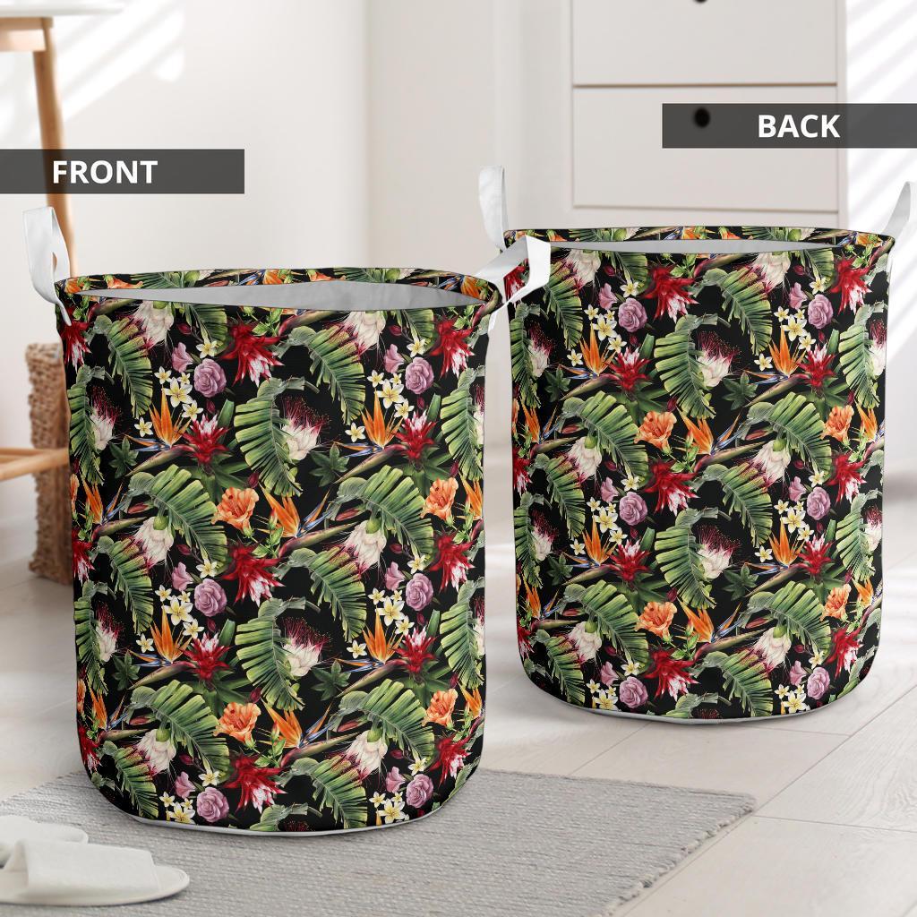 Hawaii Tropical Flowers Watercolor. Hawaii Laundry Basket - Polynesian Pride