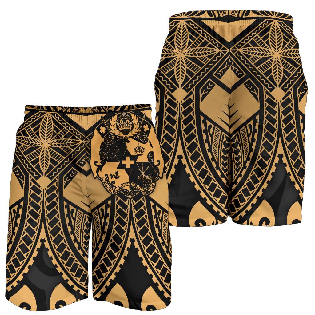 Tonga Polynesian Men's Shorts - Tonga Gold Seal Polynesian Tattoo - Polynesian Pride