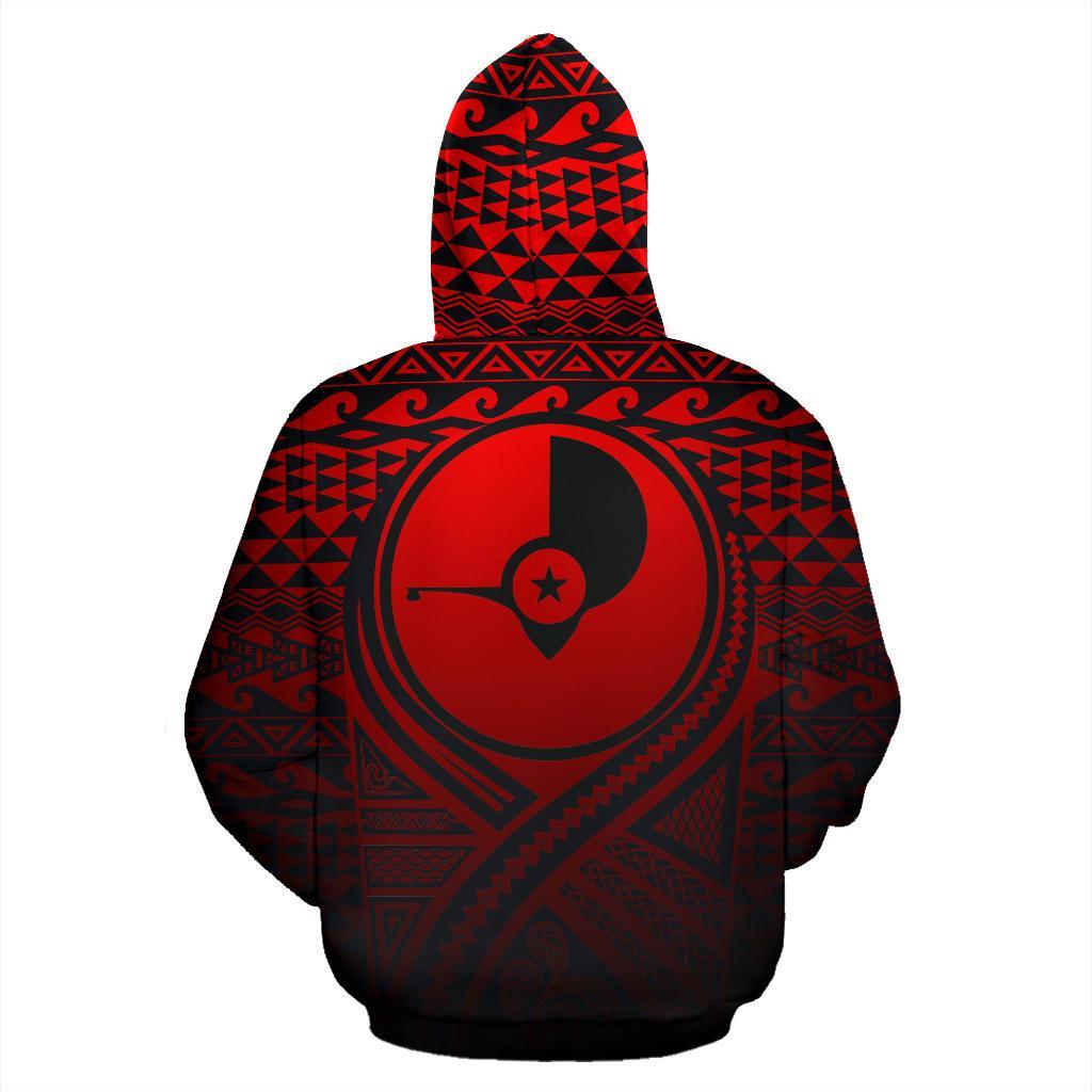 Yap All Over Zip up Hoodie Lift up Red - Polynesian Pride