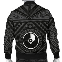Yap Men's Bomber Jacket - Yap Seal With Polynesian Tattoo Style - Polynesian Pride