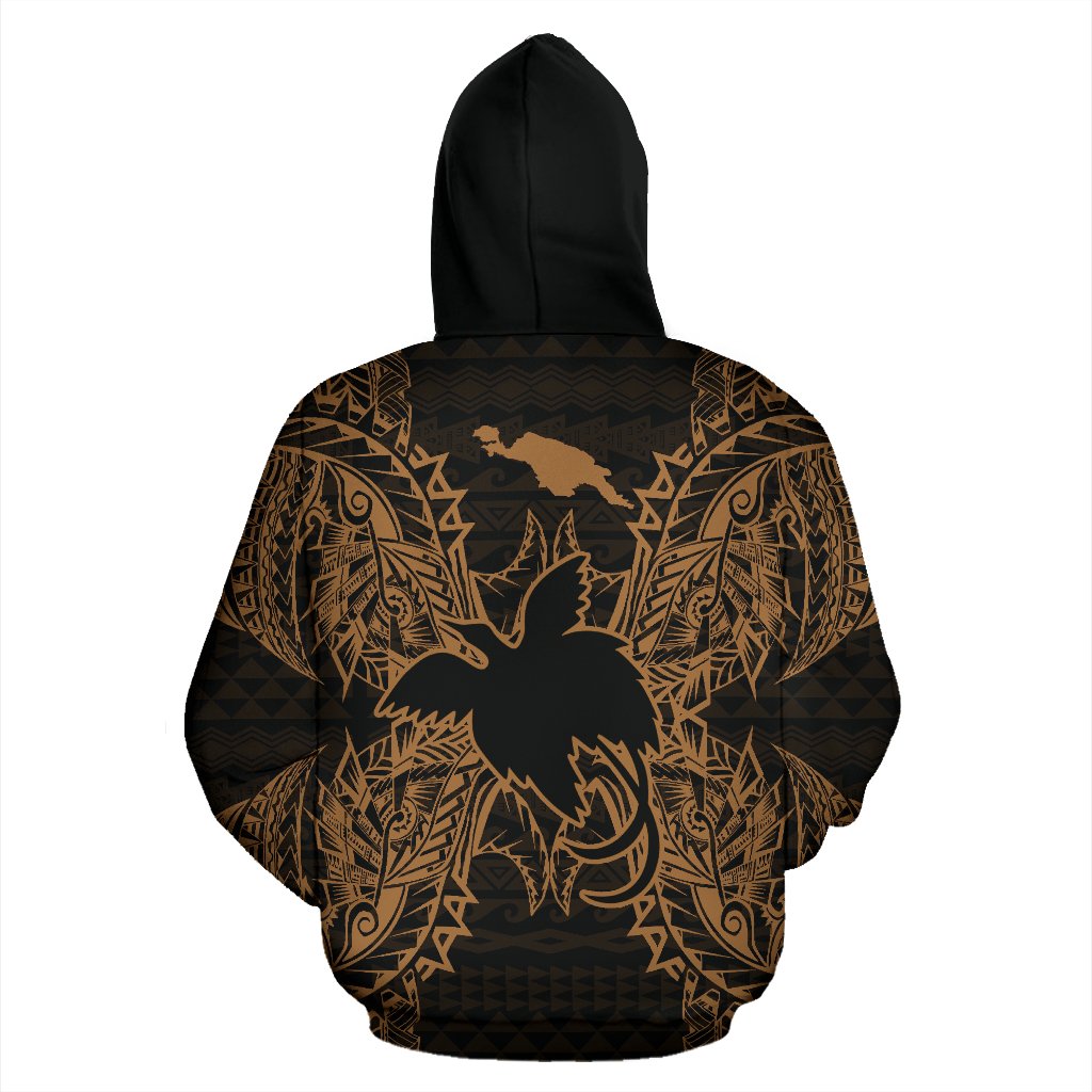 Papua New Guinea Polynesian ll Over Hoodie Map Gold - Polynesian Pride