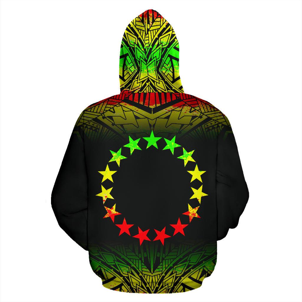 Cook Islands Polynesian Zip up Hoodie Fog Reggae - Polynesian Pride