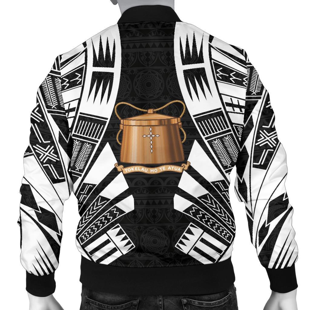 Tokelau Men Bomber Jackets - Polynesian Tattoo Black - Polynesian Pride