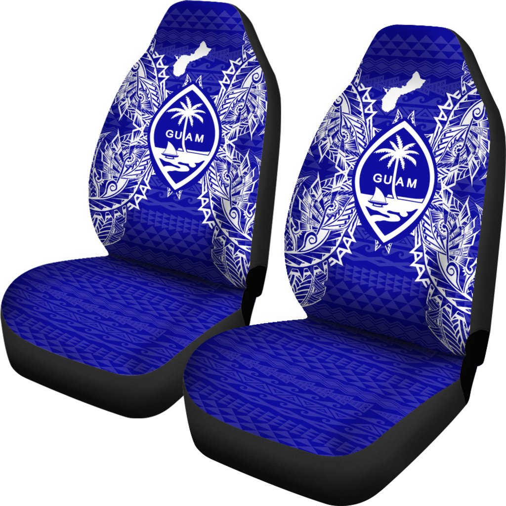 Guam Car Seat Cover - Guam Coat Of Arms Map Blue - Polynesian Pride