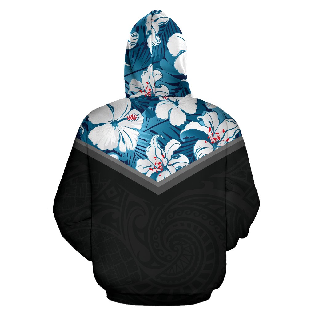 Hawaii Vintage Pattern Zip up Hoodie Youth Blue Hibiscus - Polynesian Pride