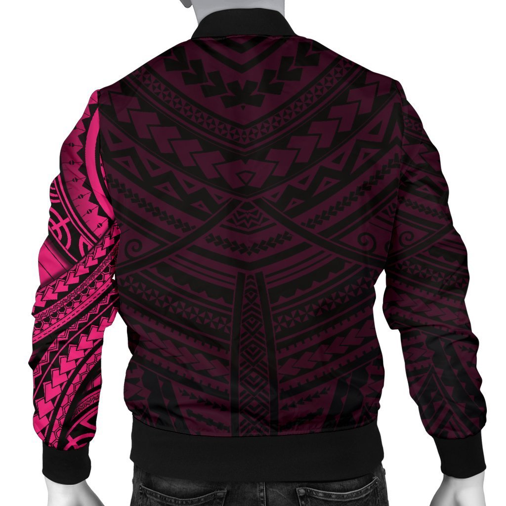 Maori Samoan Tattoo Men Bomber Jacket Pink Version - Polynesian Pride