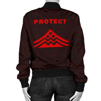 Hawaii Mauna Kea Polynesian Women's Bomber Jacket Red - Polynesian Pride