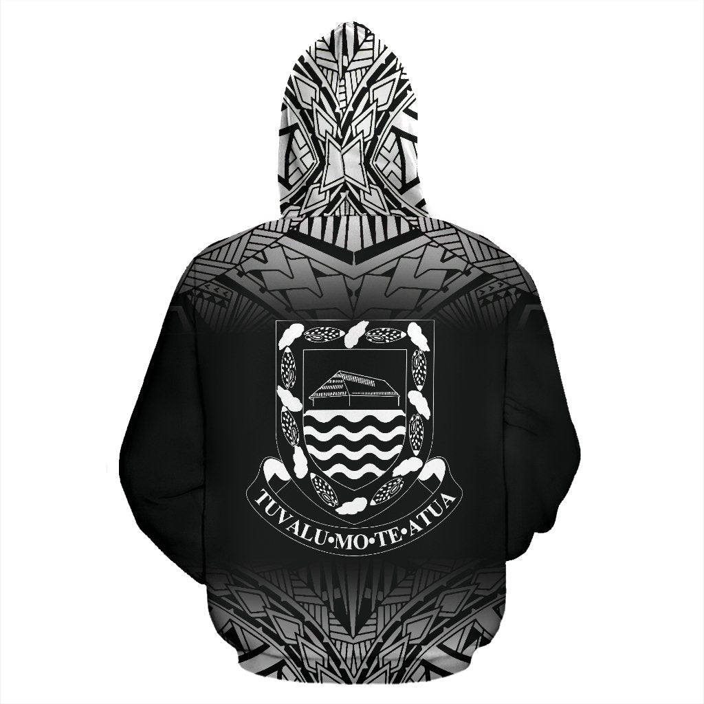 Tuvalu All Over Zip up Hoodie Fog Black Style - Polynesian Pride